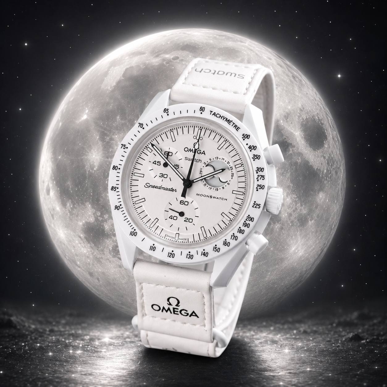 ساعت امگا سواچ ماه سفید mission to withe moon