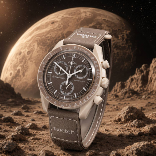 ساعت امگا سواچ زمین صحرا mission to earth dessert