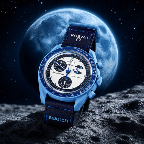ساعت امگا سواچ ماه ابی mission to blue moon