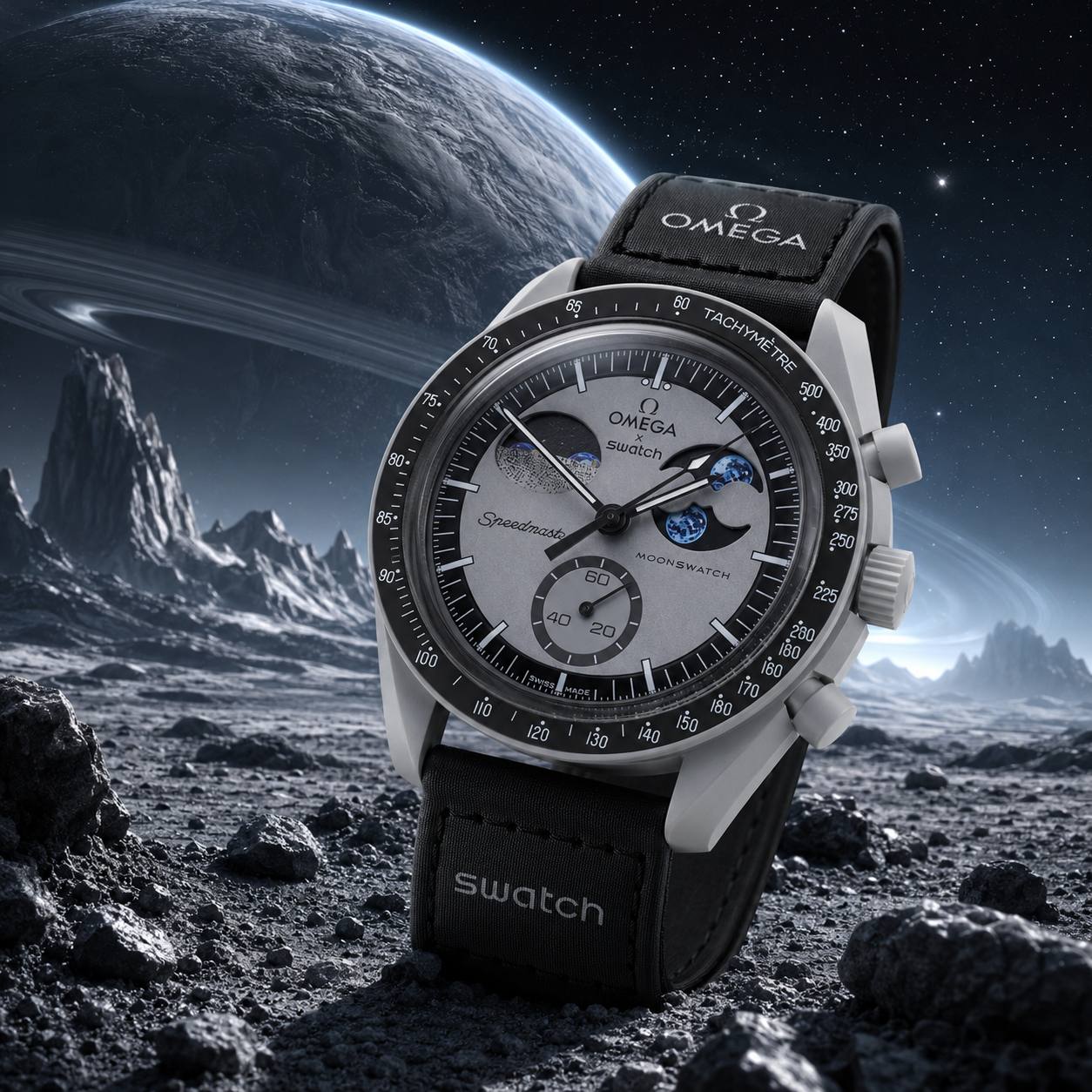 ساعت امگا سواچ فاز ماه mission to moon face