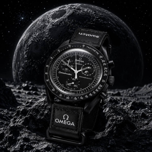 ساعت امگا سواچ ماه مشکی mission to dark moon