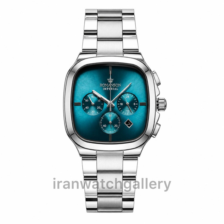 ساعت مردانه رومانسون ایمپریال کد ۱۴۱۲ استیل فیروزه ای