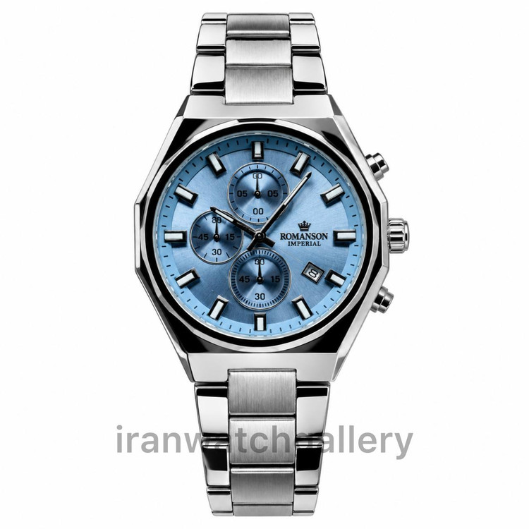 ساعت مردانه رومانسون ایمپریال کد ۱۴۱۳ استیل آبی